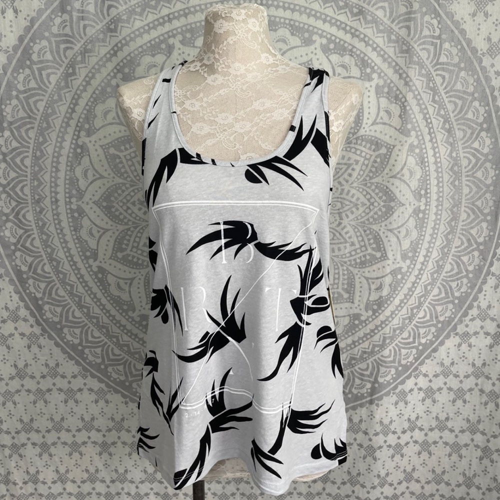 Nwt $54 Burton Sammy Tropical Tank Top Shirt Grey Black White Logo Tropical M